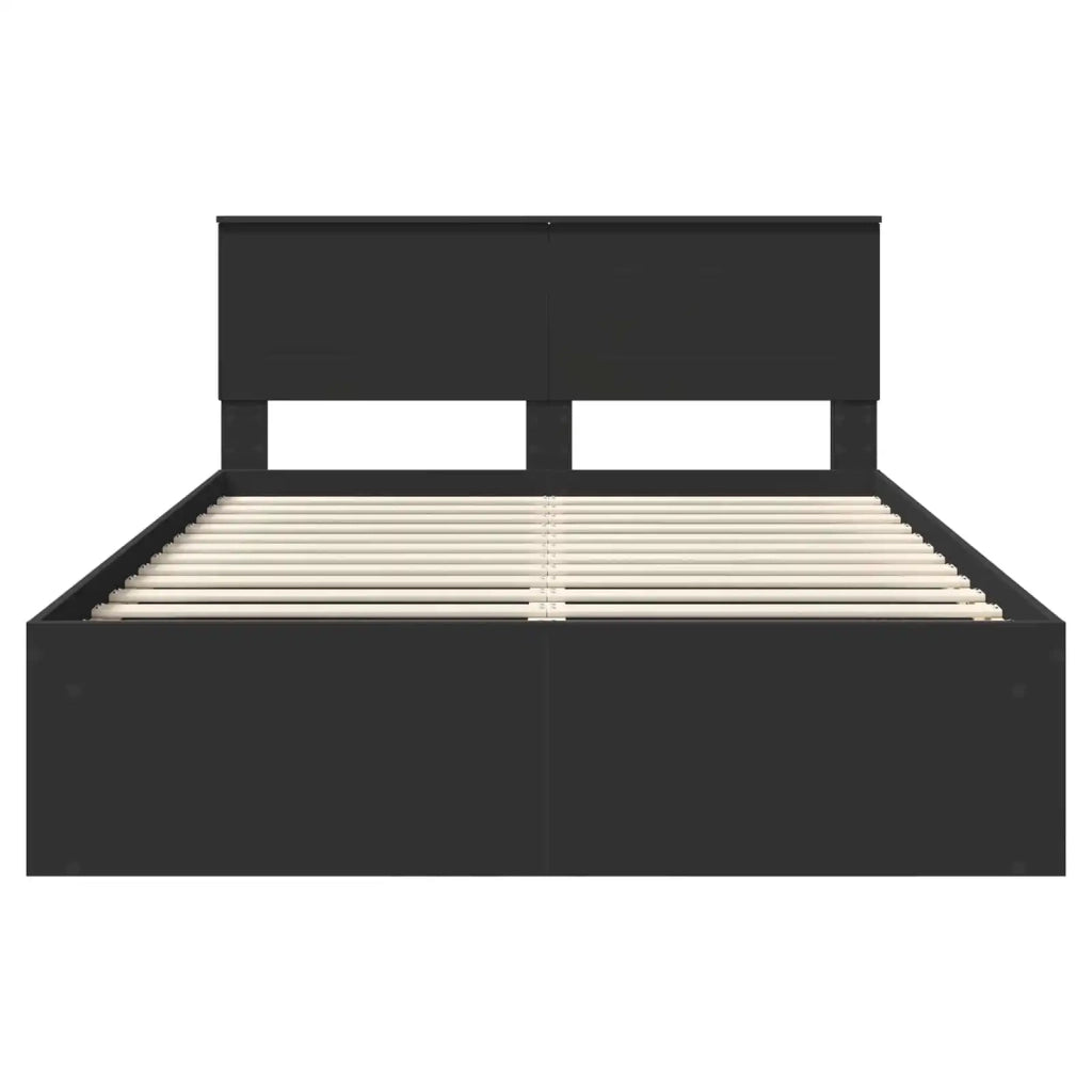 Struttura del letto Nero 160 x 200 cm Legno multistrato 3407851