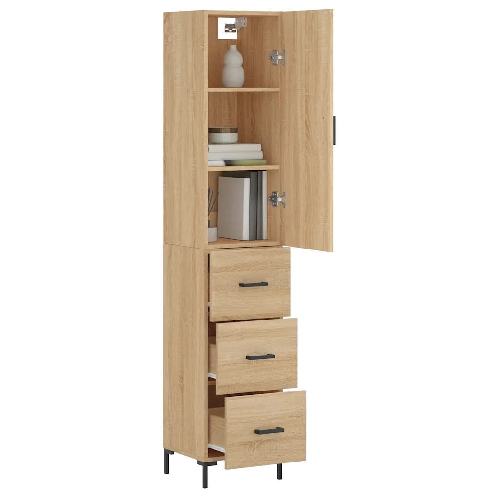 Credenza | Madia | Buffet da pranzo | Armadio da pranzo Rovere Sonoma 34,5x34x180 cm in Legno Multistrato