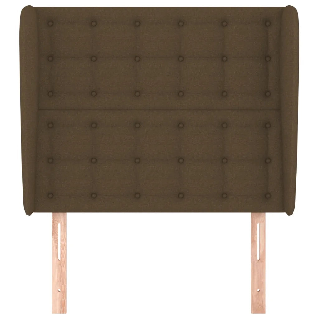 Testiera ad Orecchio-Testata con Orecchie Marrone Scuro 93x23x118/128 cm in Tessuto 190359