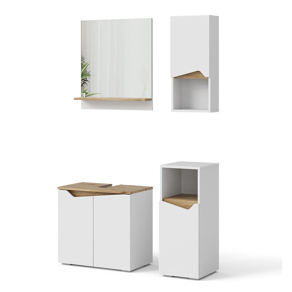 Vicco Set di mobili da bagno Bianco 4 parti