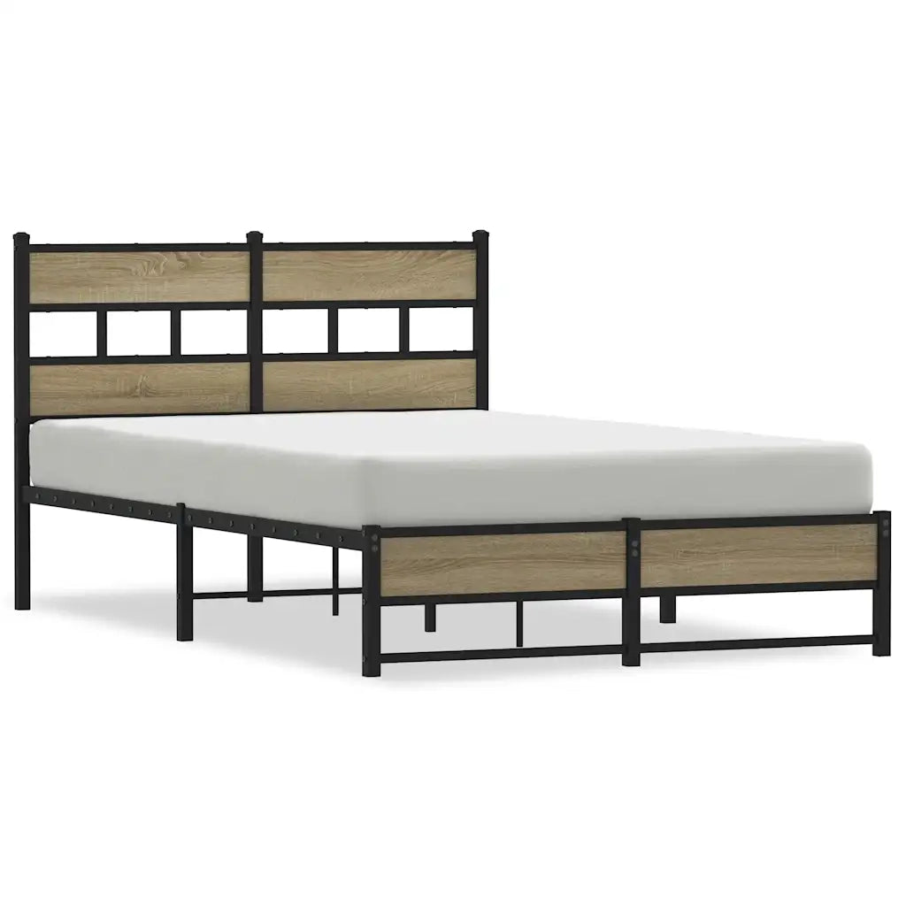 Giroletto senza Materasso in Metallo-Struttura Letto Rovere Sonoma 120x190 cm 993128