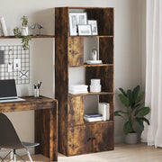Libreria-Scaffale per Libri-Mobile di Stoccaggio Rovere Fumo 70x36x189 cm in Legno Multistrato