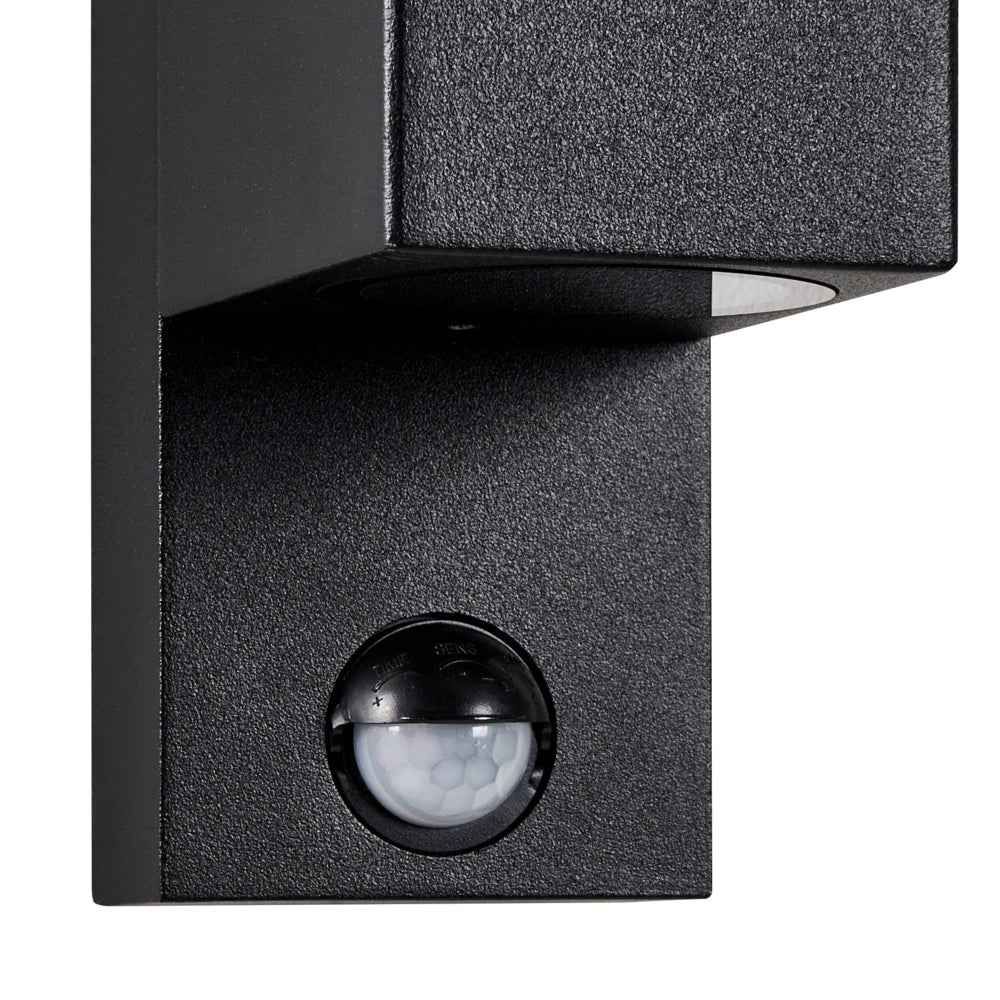 Set di 2 applique da esterno in alluminio nero con sensore di movimento - Illuminazione da esterno moderna