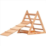 Climb Baby - Scaffale a Scala a Forma di Triangolo Promuove l'Apprendimento in Modo Divertente - Climbing Frame per Bambini in Legno Stabile e Sicuro - Colore Naturale