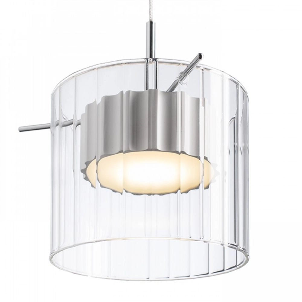 Lampadario Lampada ESTRA I a sospensione bianco vetro trasparente 230V LED 5W 3000K