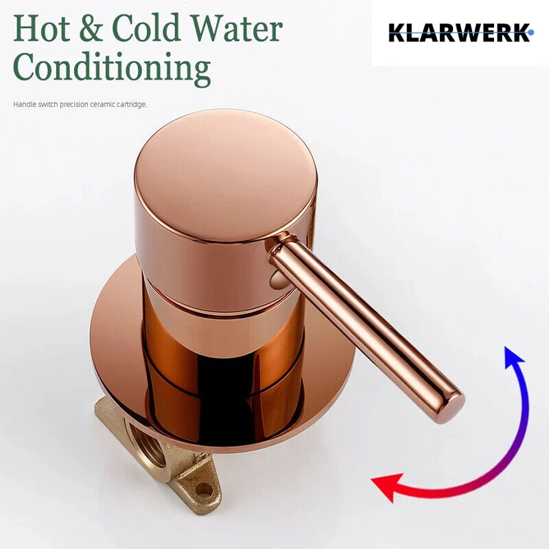 NAVIS|Rubinetto da bagno montaggio a parete in 2 parti oro rosa|semplice in acciaio inox a parete|Miscelatore per lavabo gastronomico per hotel