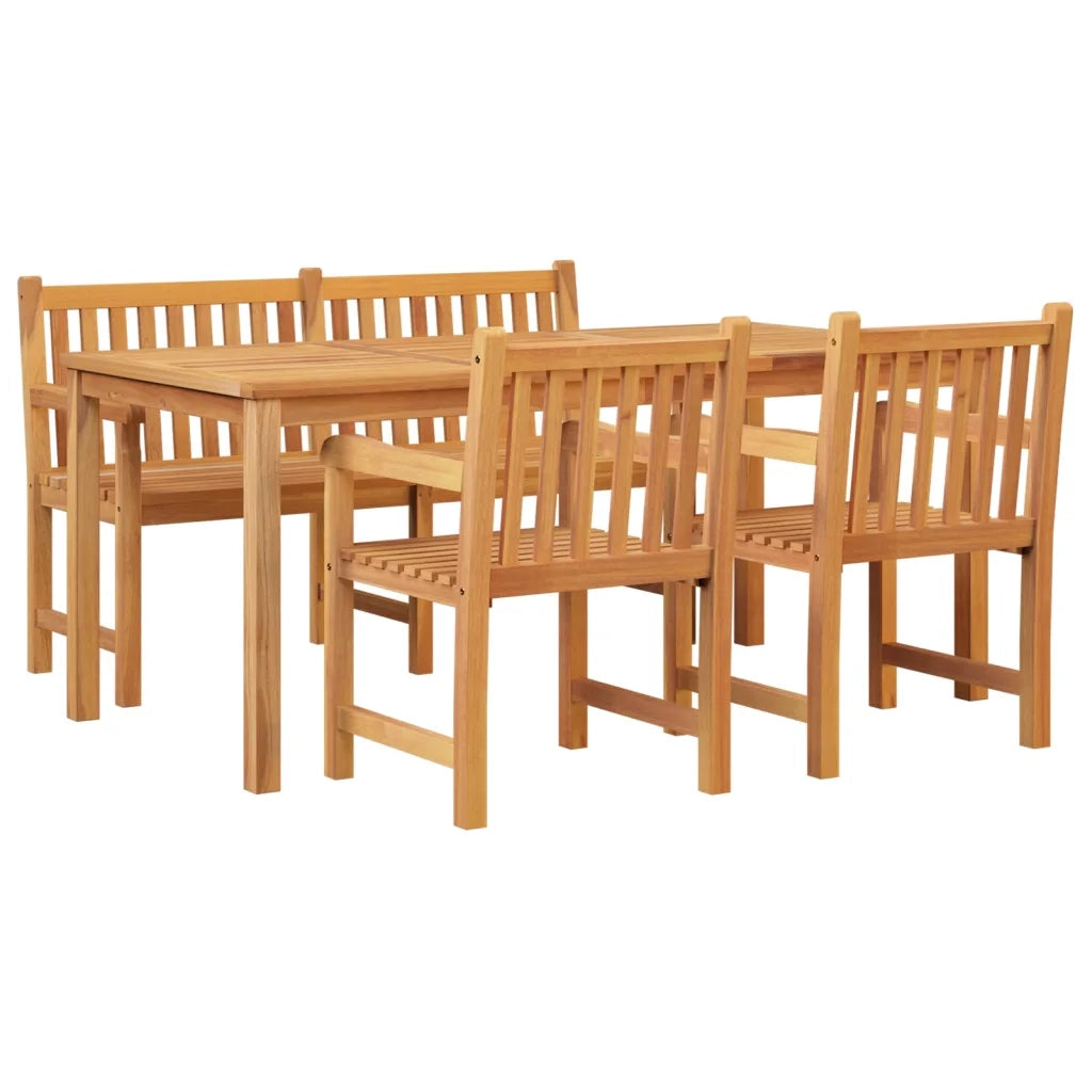 Set da Pranzo per Giardino 4 pz in Legno Massello di Teak cod mxl 36925