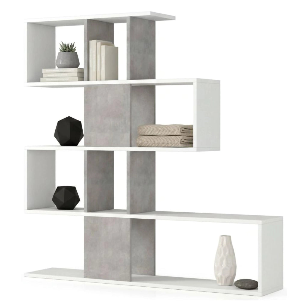 Biblioteca Allison, Libreria 4 Ripiani Made in Italy, 145x29x145h cm Bianco