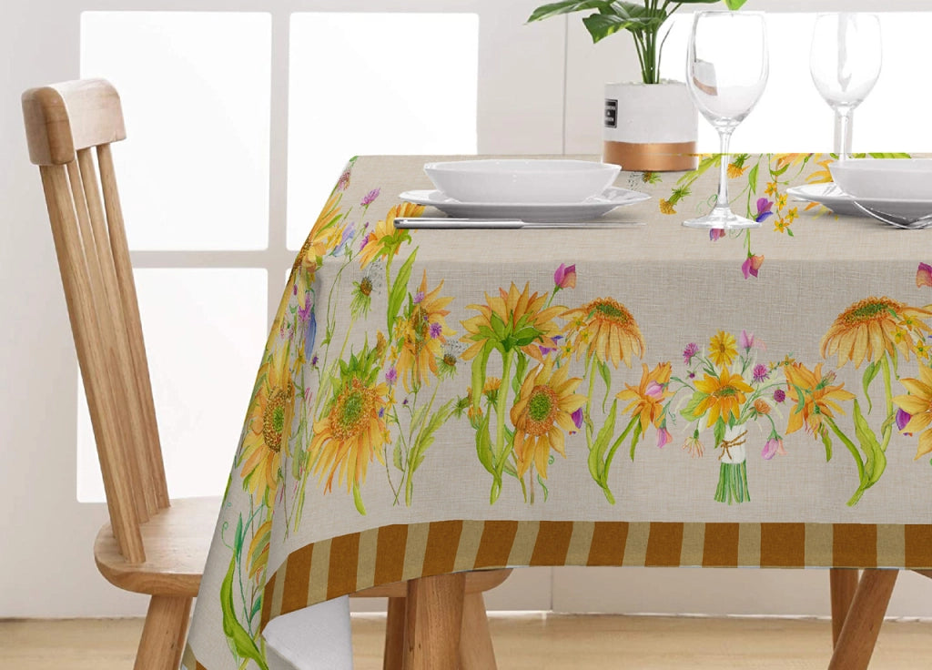 Tovaglia Tavolo Cucina Copritavola Digitale 100% Cotone Girasoli SV - 145x190 - Girasoli