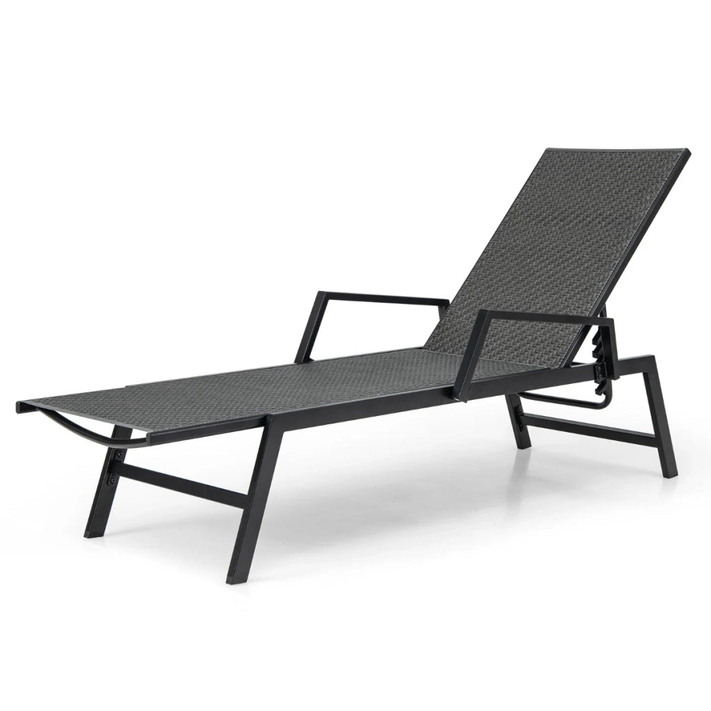 Chaise longue reclinabile 167-193 x 59 x 33-93 cm comfort ottimale 5 posizioni rattan moderno marrone 20_0020162