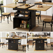 Tavolo da Pranzo Allungabile con Cassetti e Vano ¨C MINIMAL ¨C 110-140x80 cm, Salvaspazio, 4-6 Persone