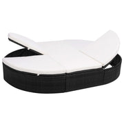 Lettino Prendisole da Giardino con Cuscino in Polyrattan Nero cod mxl 61957