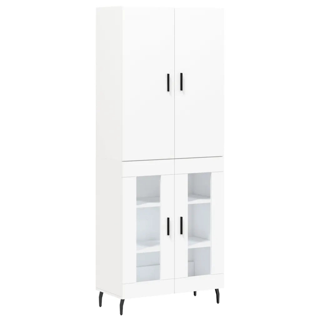 Credenza-Buffet-Armadio da cucina Bianca 69,5x34x180 cm in Legno Multistrato 271507