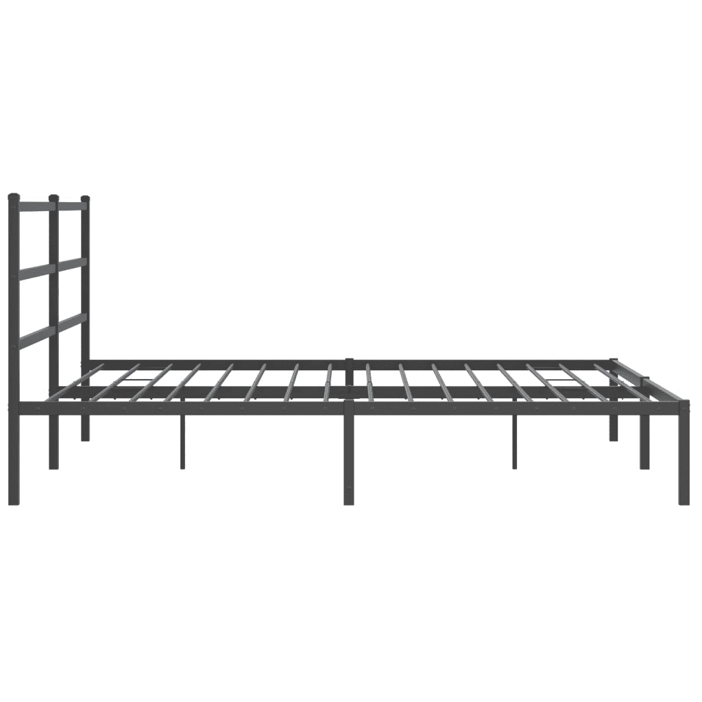 Giroletto con Testiera-Struttura Letto con testiera in Metallo Nero 193x203 cm 150353