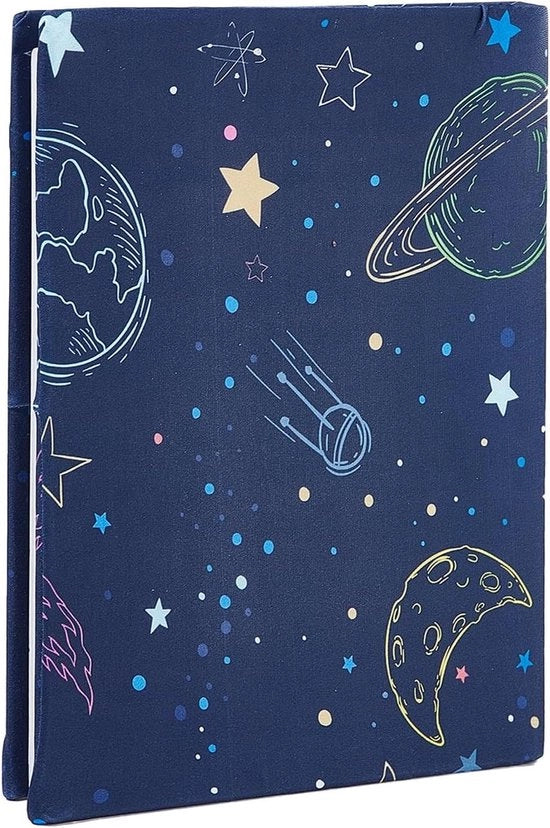 Hoes per libro con design Cartoon Star, lavabile e regolabile - 25,5 x 21,7 cm. Proteggiore per copertine rigide.