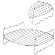 Accessorio per Airfryer multifunzionale a doppio strato in acciaio inossidabile 304 - compatibile con lavastoviglie - sicuro e duraturo - con accessorio per spiedini