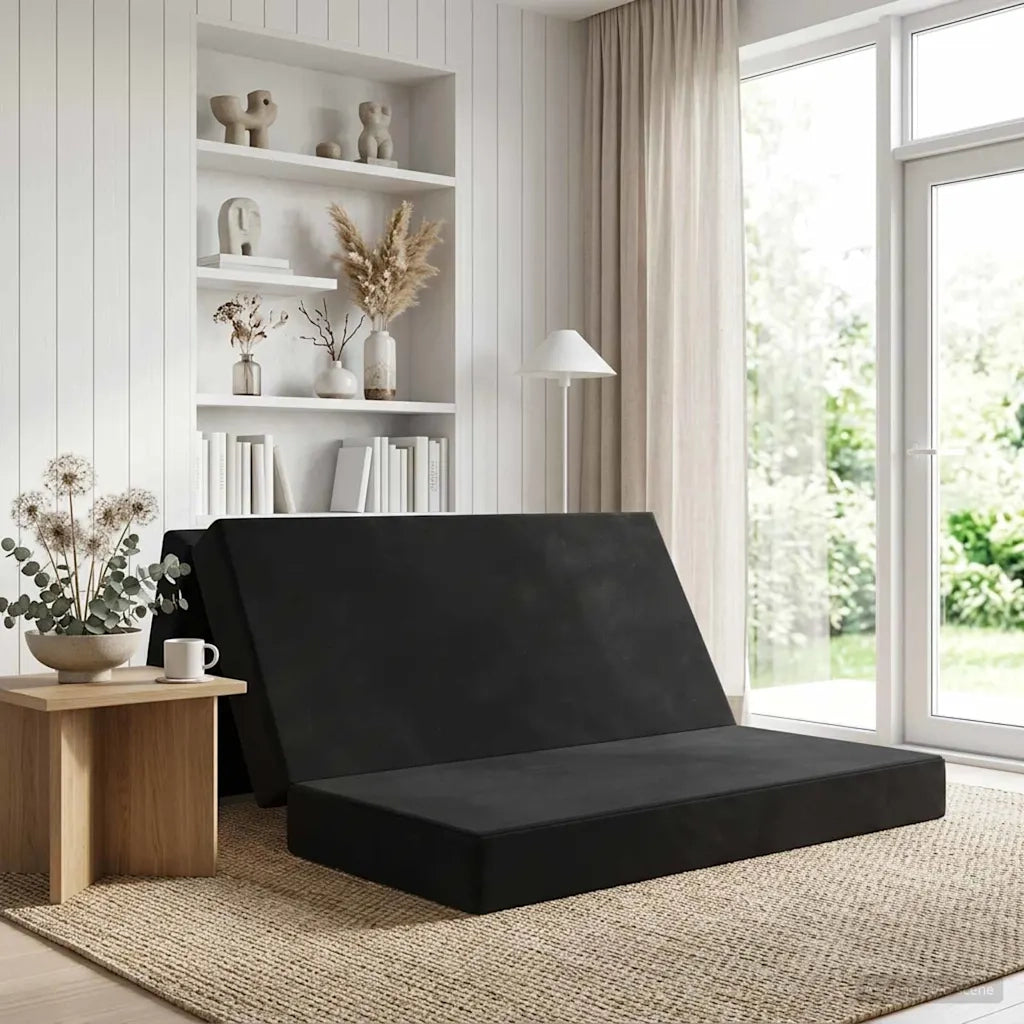 Divano Letto Pieghevole 120 x 67 x 45 cm Nero 900219