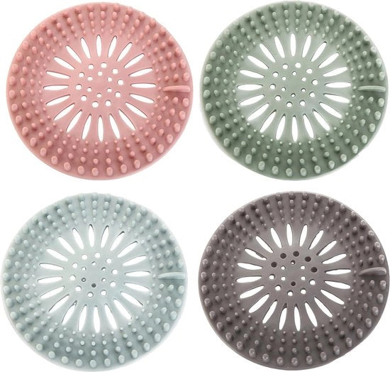 Set di 4 Coperture per Filtro di Doccia e Vasca in Silicone Protezione per Capelli per Doccia e Vasca da Bagno