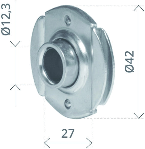 CUSCINETTO TONDO Ø mm. 42 foro rullino Ø mm. 12,3