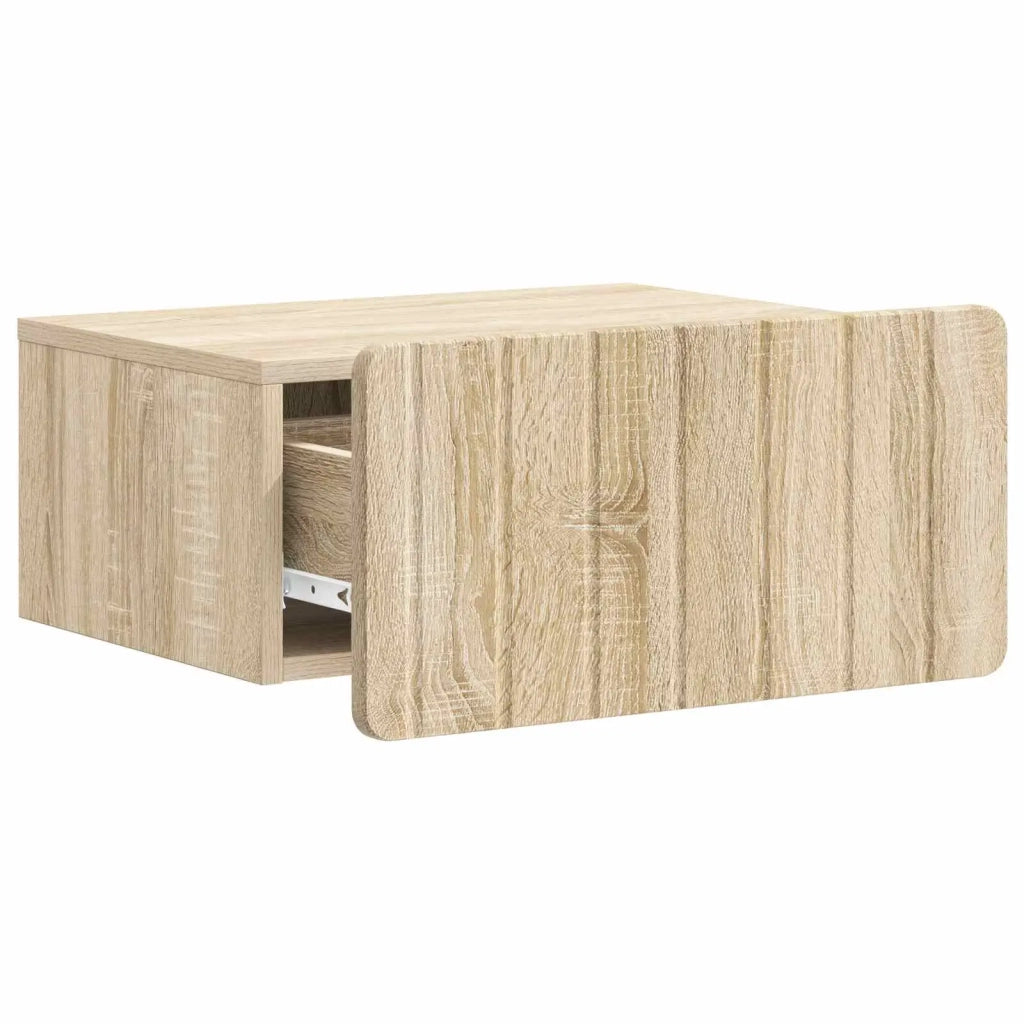 Mobiletto da notte a muro 2 pcs Rovere Sonoma 49 x 34,5 x 24 cm