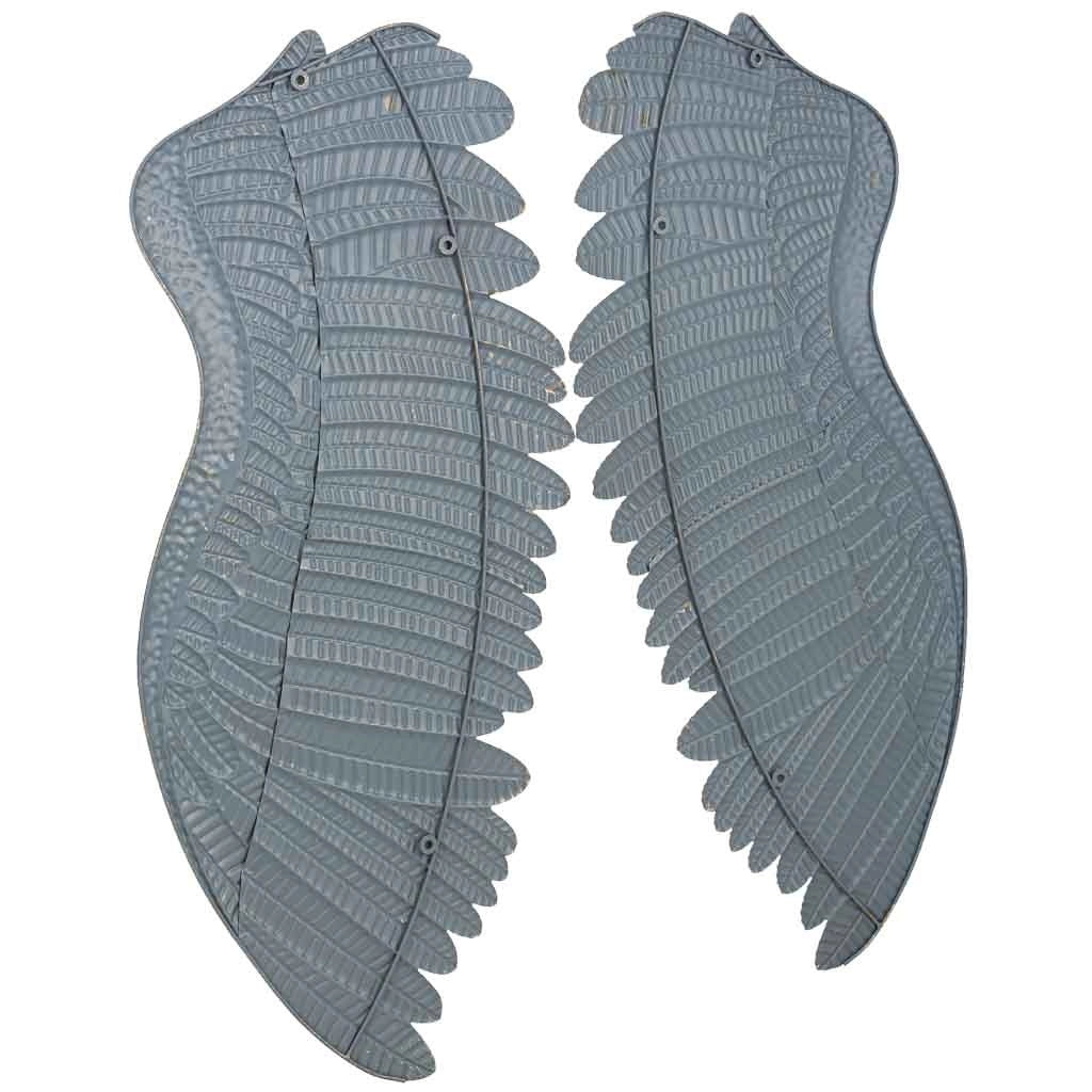 Decorazione da parete ali in metallo dorato 53x6x119 cm