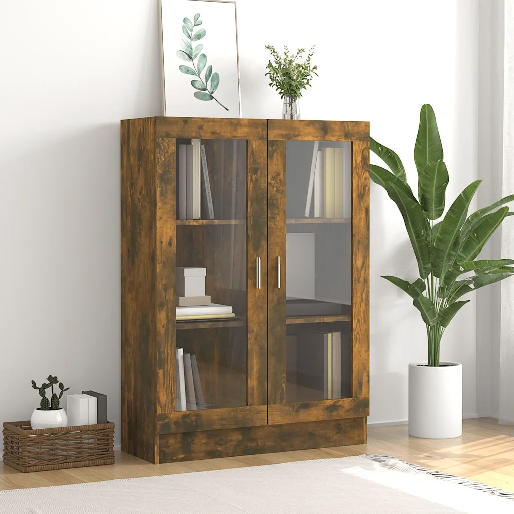 Mobile Vetrina Rovere Fumo 82,5x30,5x115cm in Legno Multistrato 815618