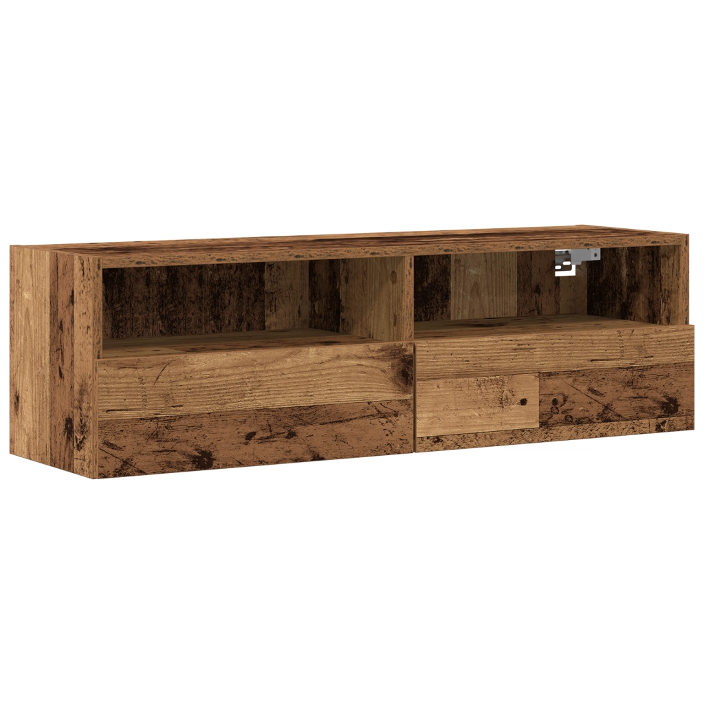 Armadietti da muro per TV 2 pz Legno Vecchio 100x30x30 cm Legno ingegnerizzato