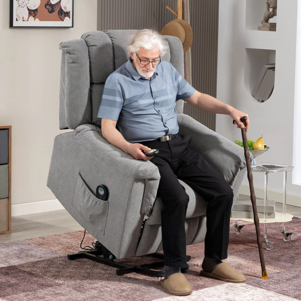 Poltrona elettrica reclinabile con massaggio e riscaldamento ¨C zephmum ¨C grigio scuro