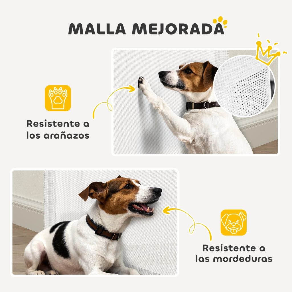 Barriera Retrattile per Cani 0-140 cm ¨C zephmum ¨C Bianco