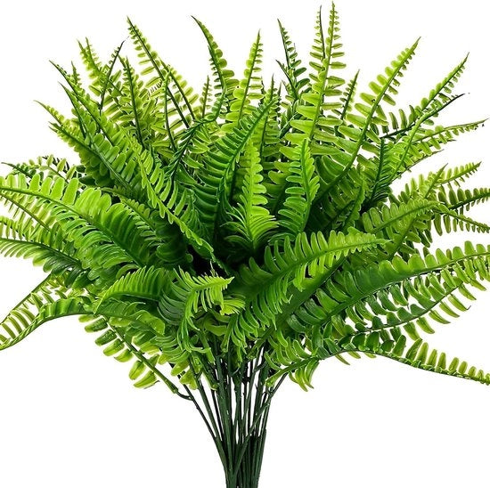 Set di Finte Piante da 6 - Fusti di Plastica Verde per Interno e Esterno