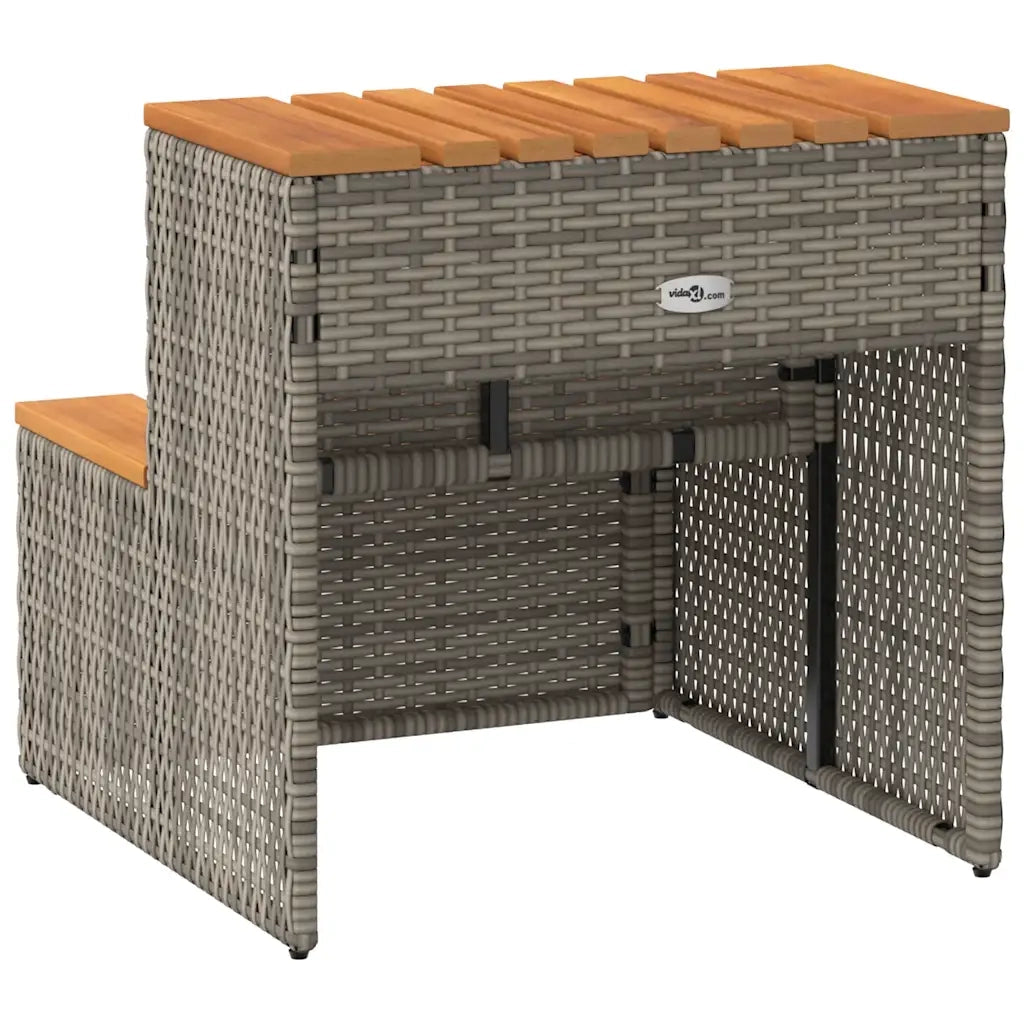 Bordo per Vasca Idromassaggio Grigio Polyrattan&Massello Acacia 4103941