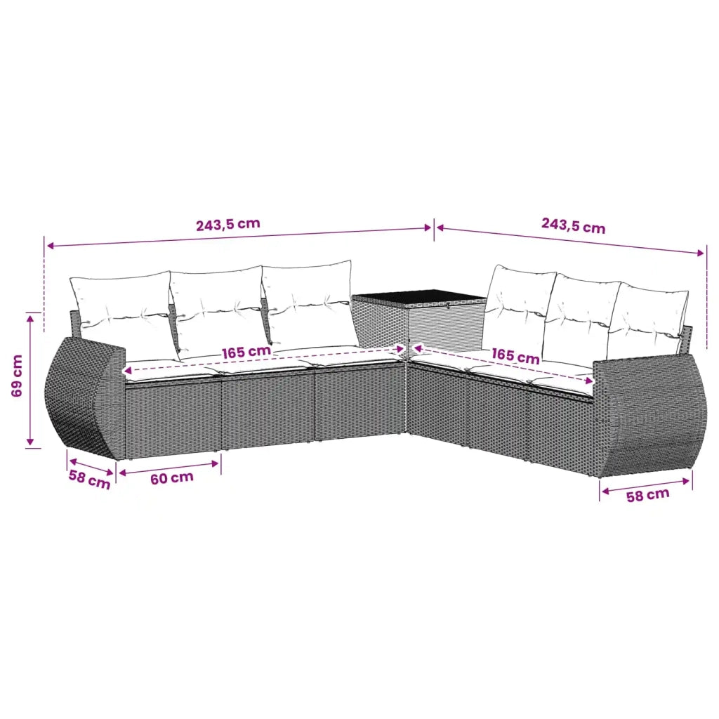 Set di divani 7 pcs Grigio chiaro e grigio scuro 3448832