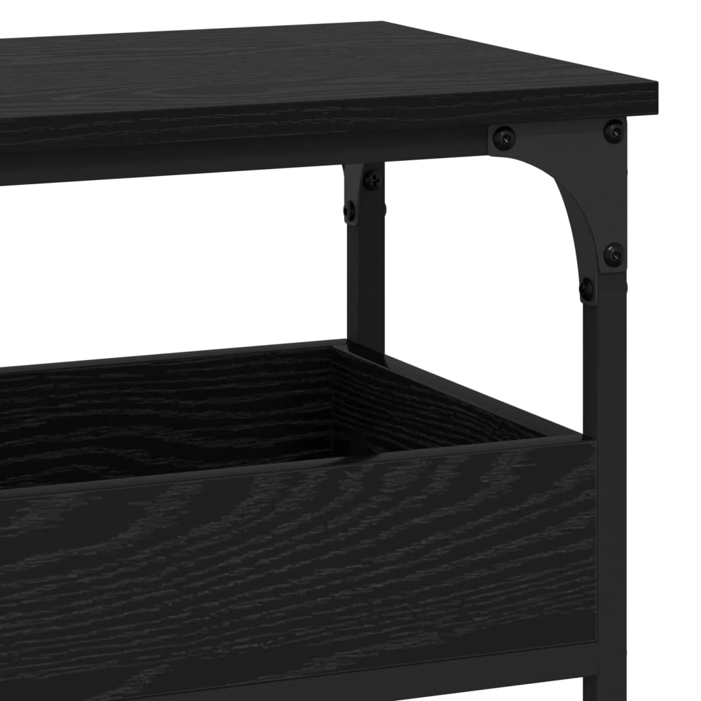 Tavolo consolle Rovere nero 100 x 29 x 75 cm Legno multistrato 883524