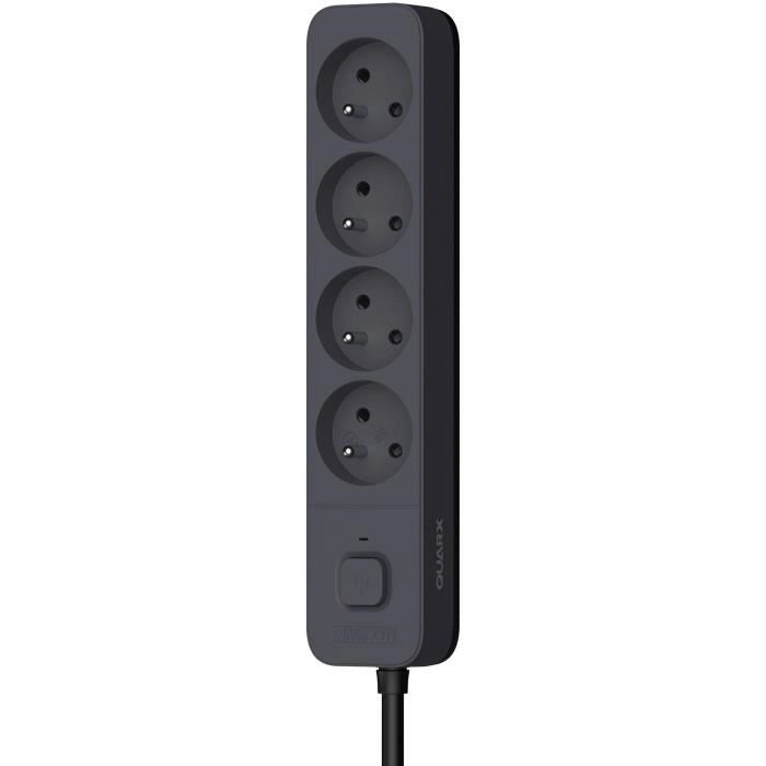 Multipresa - QUARX - 4 prese - Con 3 porte USB, cavo da 1,5 m