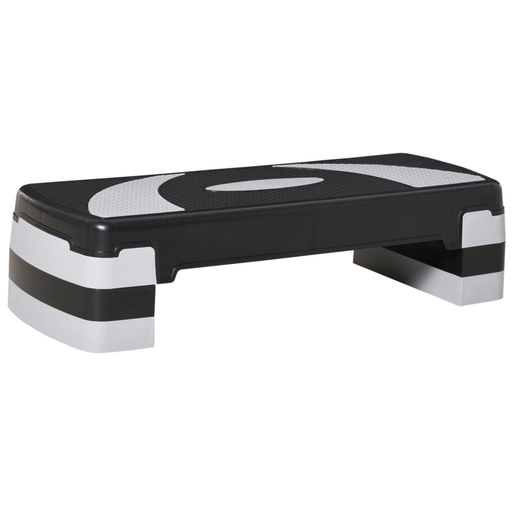 Stepper da Aerobica Regolabile in Altezza 10-15-20 cm Antiscivolo, Nero e Grigio