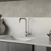 Miscelatore lavello cucina orientabile in acciaio inox satinato | Cannella