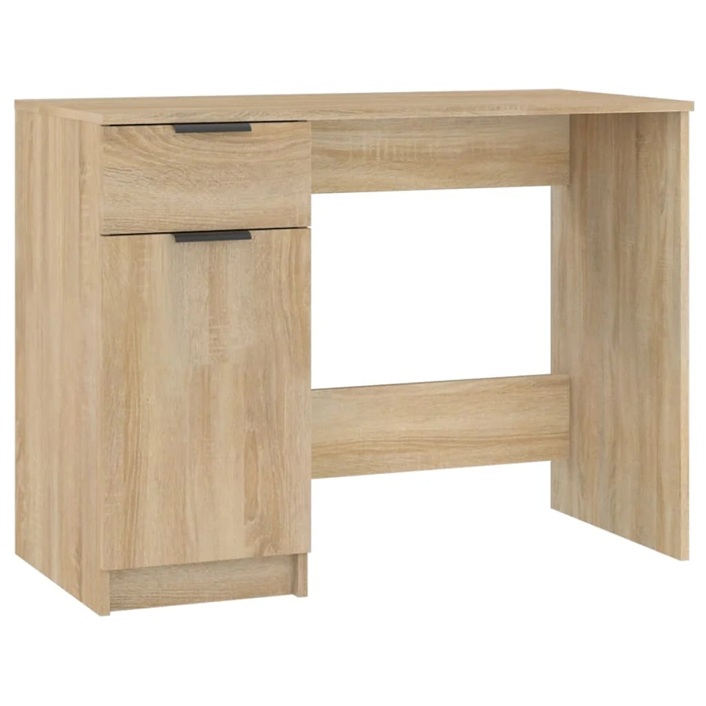 Scrivania tavolo postazione di lavoro mobile per computer studio rovere Sonoma 100 x 50 x 75 cm legno ingegnerizzato marrone 02_0023631