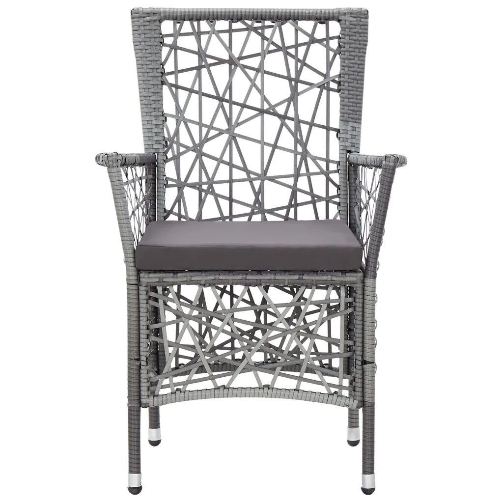 Set da Pranzo da Giardino 7 pz in Polyrattan Grigio 45993