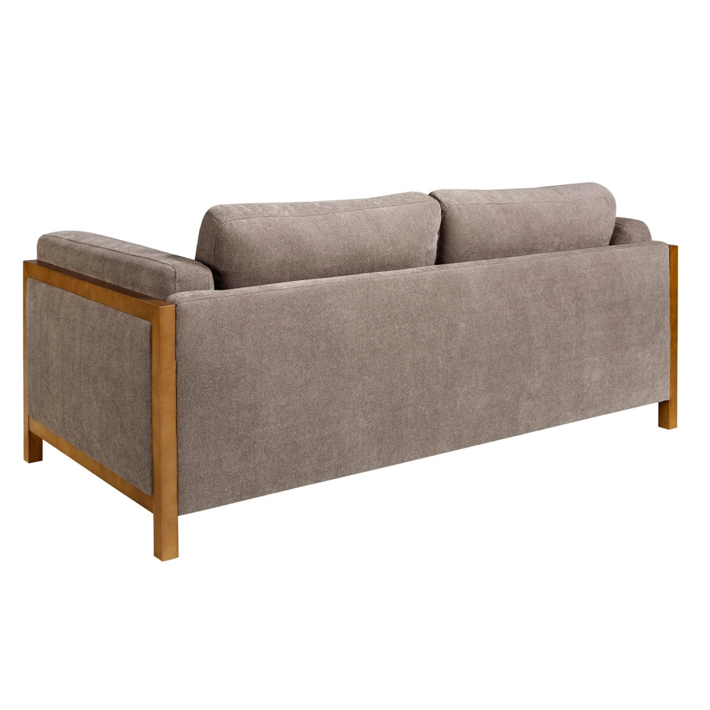 Divano a 2 posti in tessuto 192 x 92 x 88 cm colore marrone