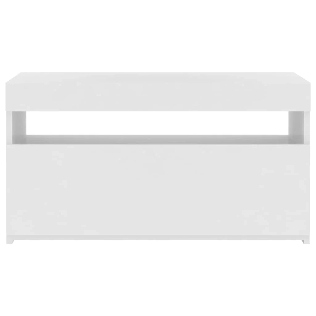 Mobile TV multimediale mensola TV credenza mobile TV per sala da pranzo soggiorno camera da letto con luci LED finitura lucida 75 x 35 x 40 cm bianco 02_0026658