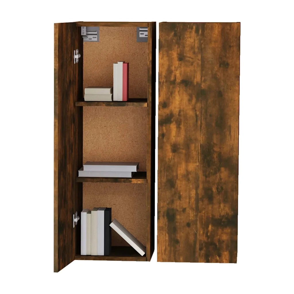 Mobili TV 2 pz Rovere Fumo 30,5x30x90cm in Legno Ingegnerizzato cod mxl 15040