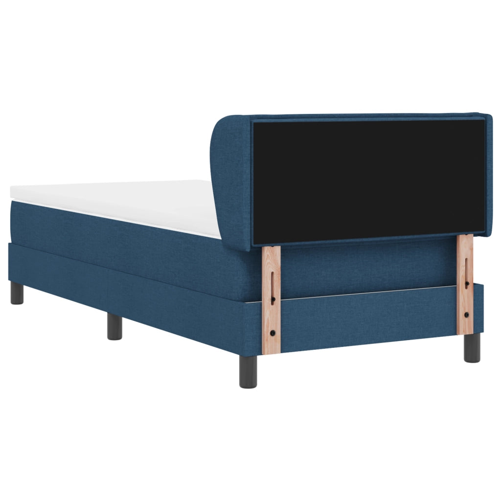 Letto a molle con materasso Blu 100x200 cm Tessuto