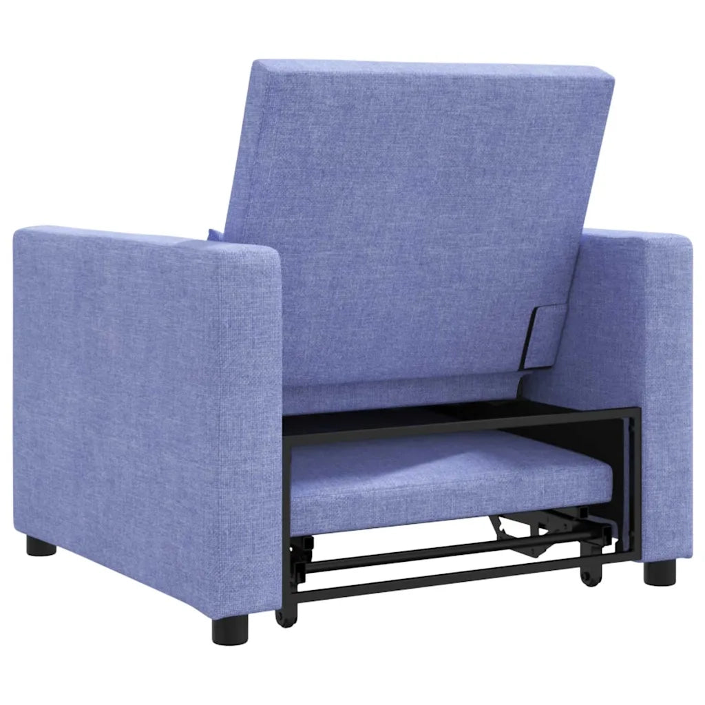 vidaXL Divano Letto Singolo Blu Jeans 90 x 165 x 87 cm Tessuto