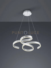 FRANCIS SOSPENSIONE LED 48W 5600lm, 3000K VORTICI ALLUMINIO SATINATO CON REGOLAZIONE INTENSITA' CON INTERRUTTORE D.72CM