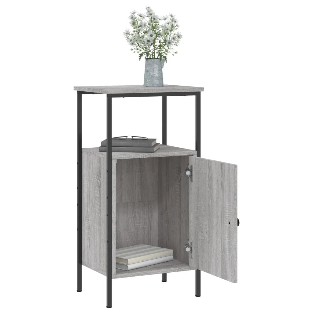 Comodino Grigio Sonoma 41x31x80 cm in Legno Multistrato 825929