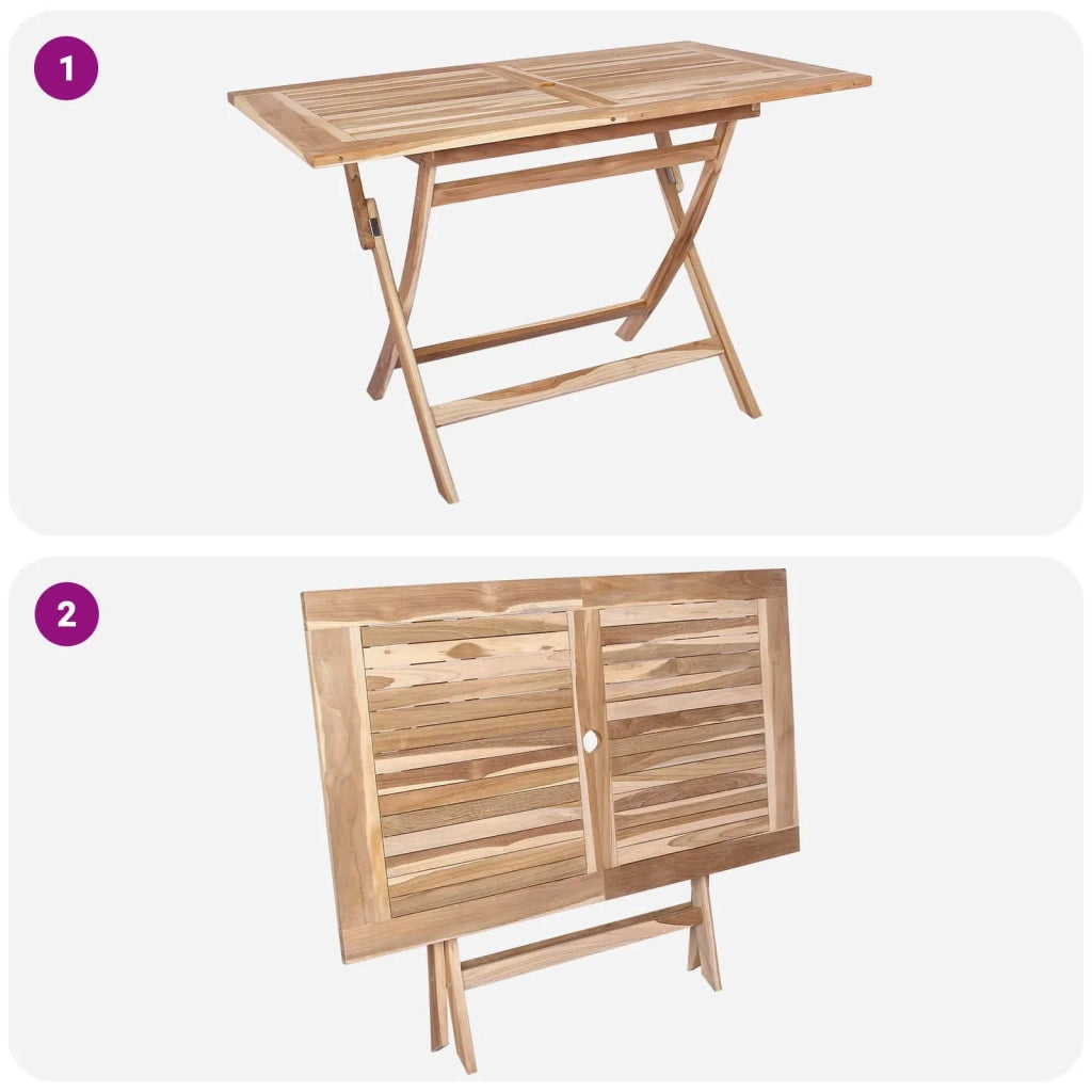 Set di Mobili da Giardino 5 pz Naturale Legno di teak solido 3418858