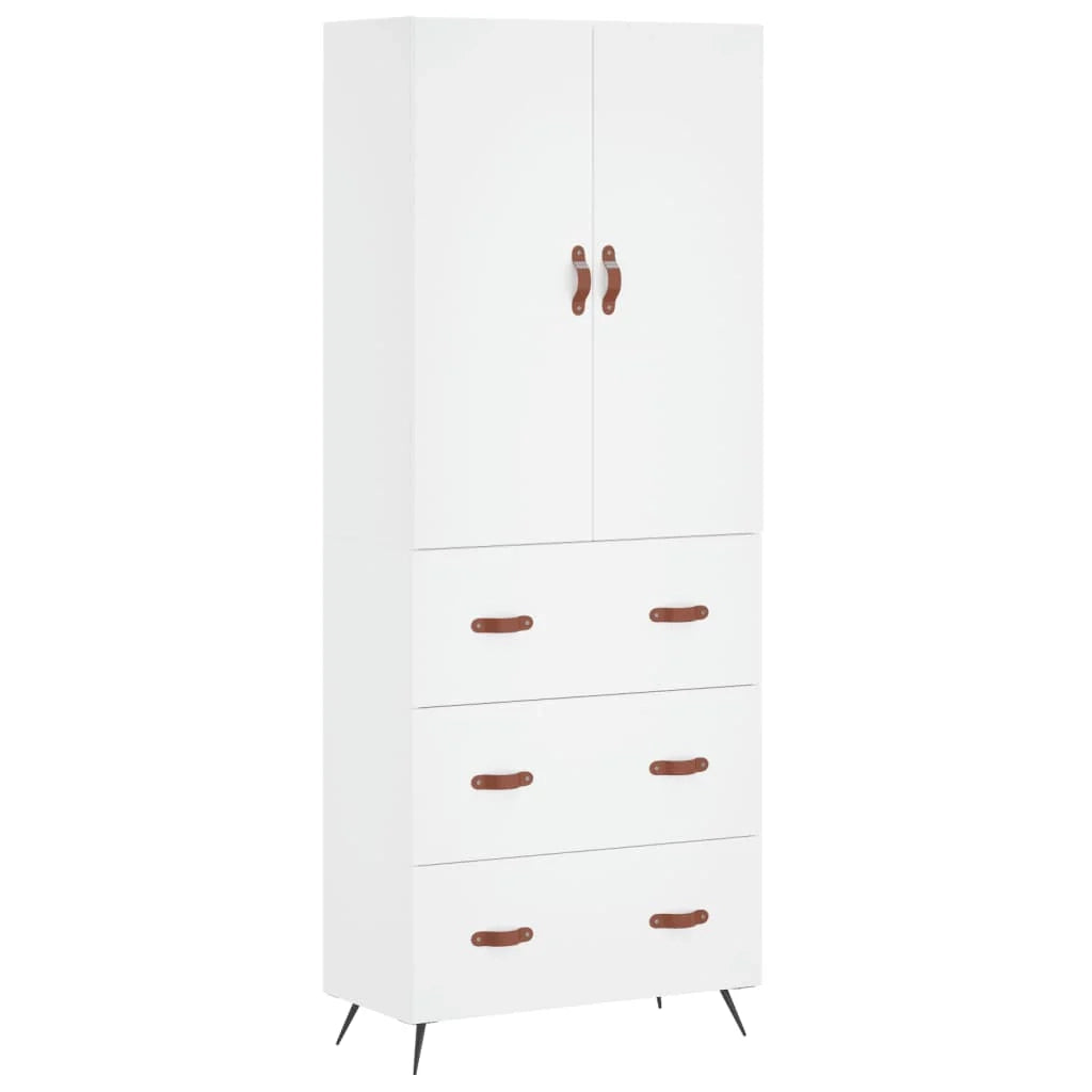 Buffet credenza cassettiera mobiletto mobile contenitore organizer cucina soggiorno salotto alto 69,5 x 34 x 180 cm legno ingegnerizzato bianco 02_0032587