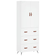 Buffet credenza cassettiera mobiletto mobile contenitore organizer cucina soggiorno salotto alto 69,5 x 34 x 180 cm legno ingegnerizzato bianco 02_0032587