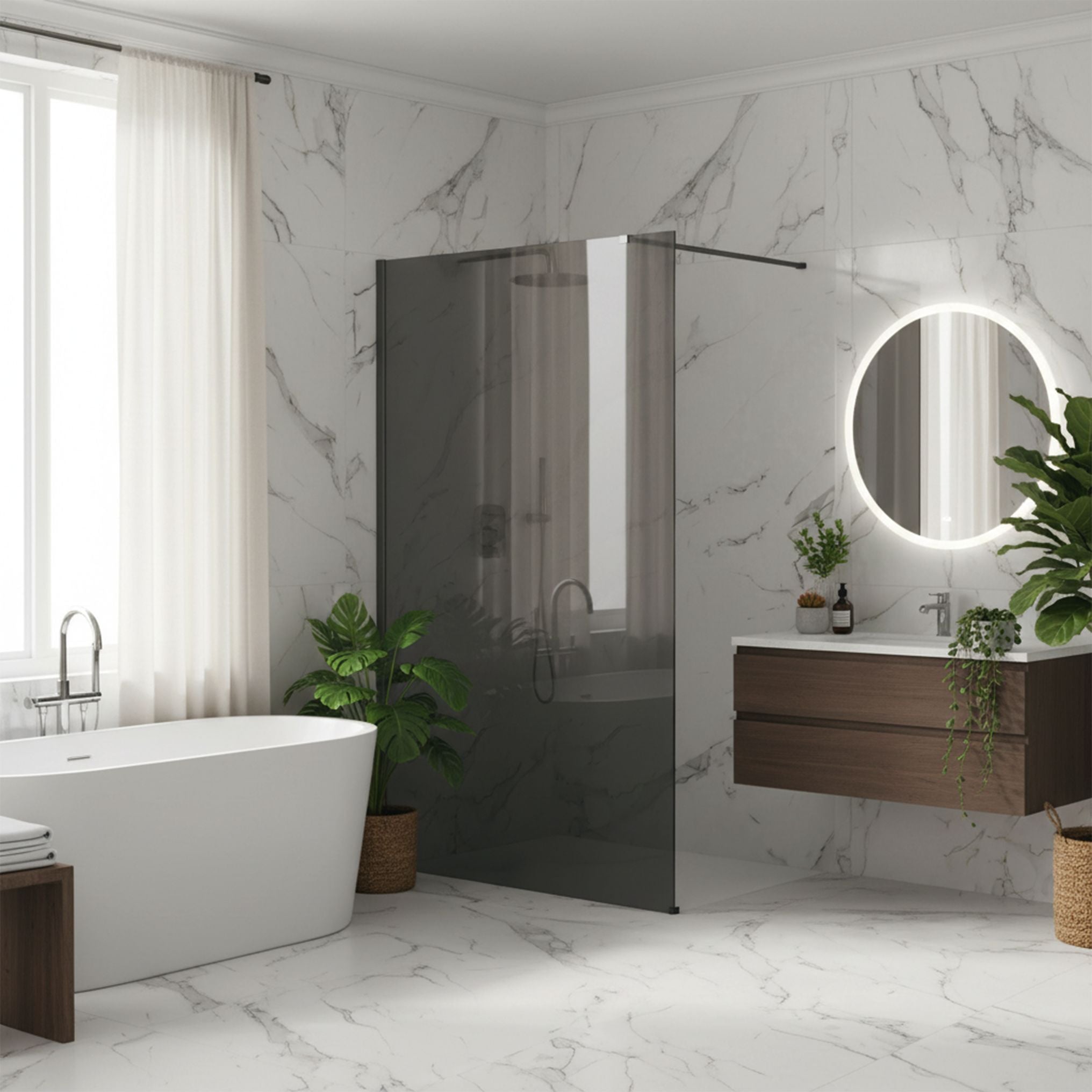 Parete Doccia Rea Flexi Grey / Titan 140