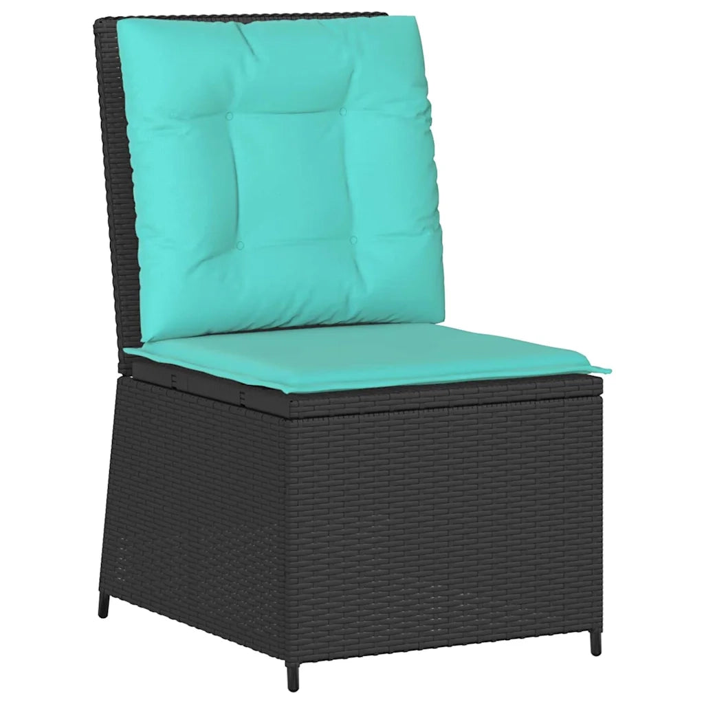 Divano da giardino con cuscino Nero e Turchese polyrattan 3394484